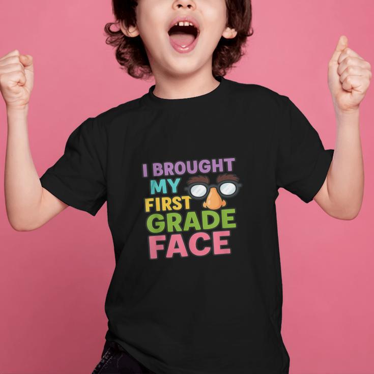 I Brought My First Grade Face First Day Back To School Graphic Kid T-Shirt I Brought My First Grade Face First Day Back To School Graphic Kid T-Shirt