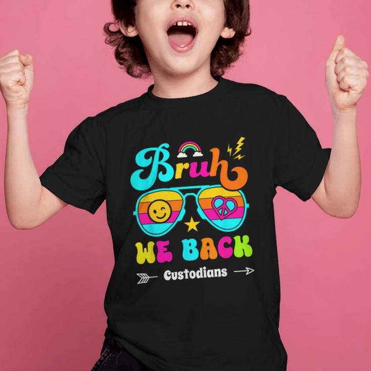 Bruh We Back Custodian Back To School Graphic Kid T-Shirt