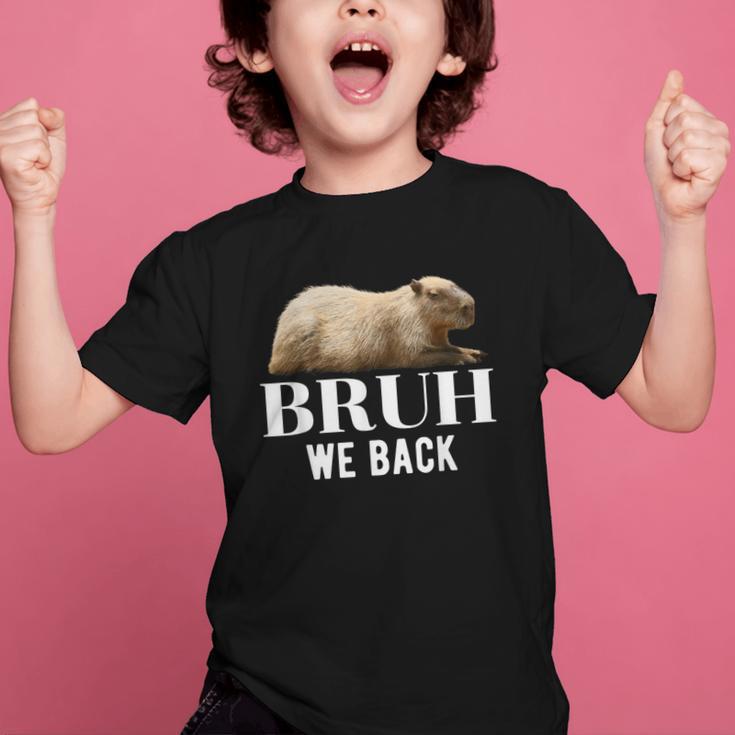 Bruh We Back To School Capybara First Day Of School Graphic Kid T-Shirt Bruh We Back To School Capybara First Day Of School Graphic Kid T-Shirt