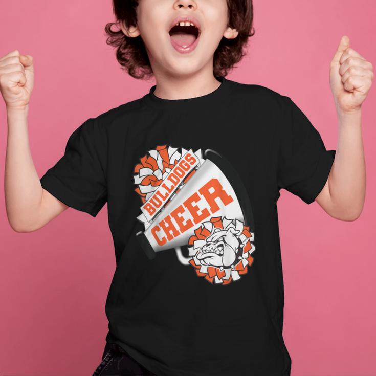 Bulldogs Cheerleading Back To School Cheer Team Orange Graphic Kid T-Shirt Bulldogs Cheerleading Back To School Cheer Team Orange Graphic Kid T-Shirt