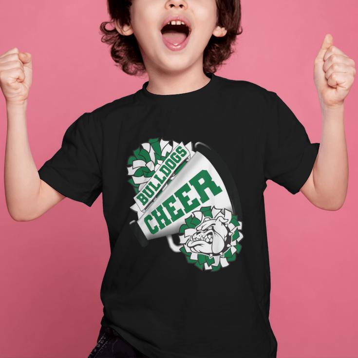 Bulldogs Cheerleading Back To School Cheer Team Spirit Green Graphic Kid T-Shirt Bulldogs Cheerleading Back To School Cheer Team Spirit Green Graphic Kid T-Shirt