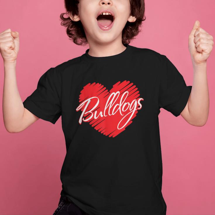 Bulldogs Heart Back To School Spirit R Graphic Kid T-Shirt Bulldogs Heart Back To School Spirit R Graphic Kid T-Shirt