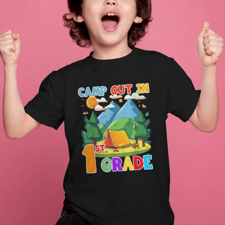 Camp Out In 1st Grade Back To School For Camping Lover Graphic Kid T-Shirt