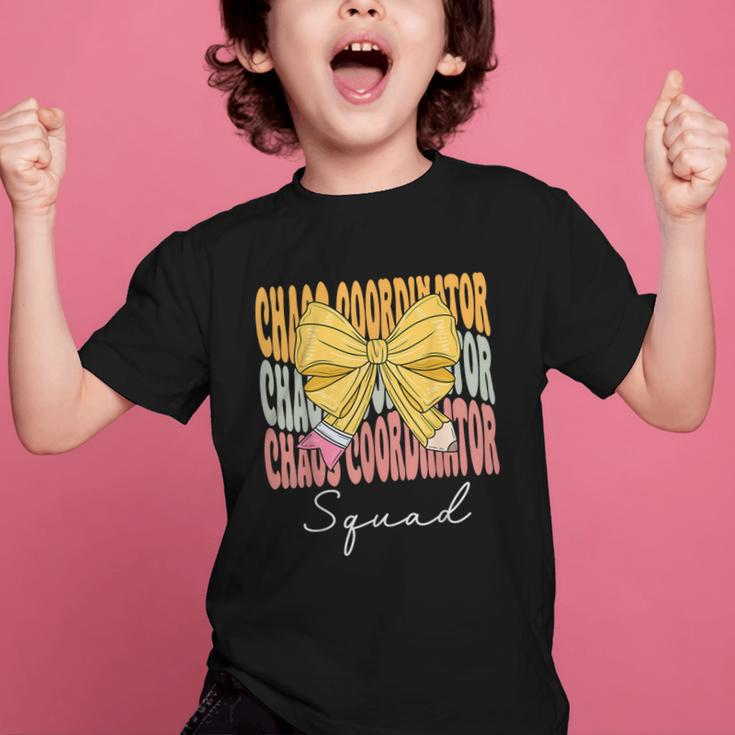 Chaos Coordinator Squad Groovy Coquette Bow Back To School Graphic Kid T-Shirt Chaos Coordinator Squad Groovy Coquette Bow Back To School Graphic Kid T-Shirt