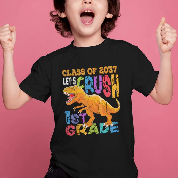 Crush 1st Grade Dinosaur Back To School Class Of 2037 Boy Graphic Kid T-Shirt