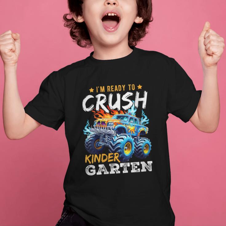 Crush Kindergarten Monster Truck Back To School Boys Graphic Kid T-Shirt