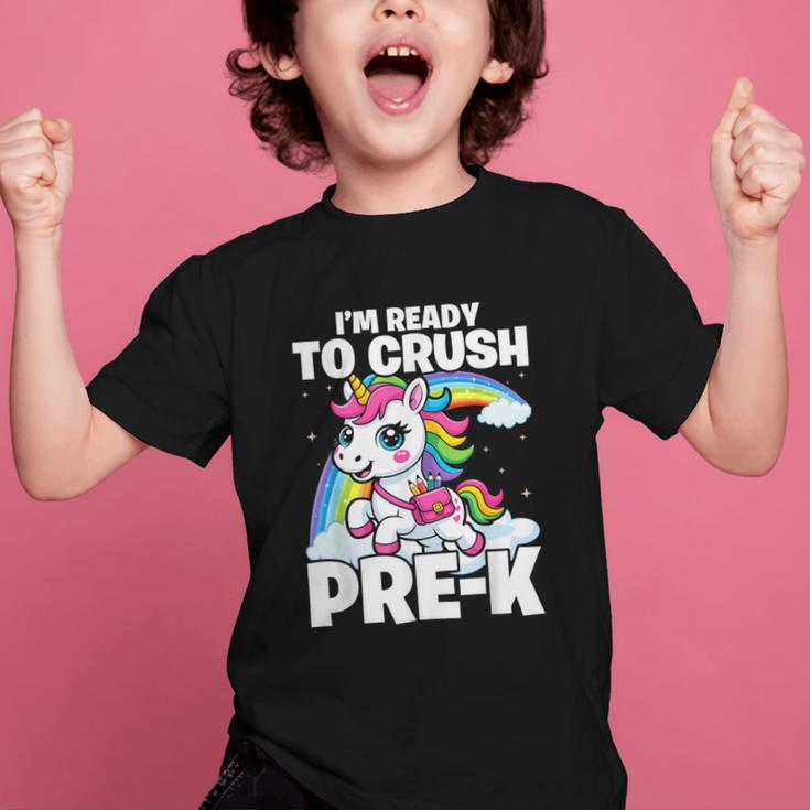 Crush Pre-K Girls Back To School Unicorn First Day Preschool Graphic Kid T-Shirt Crush Pre-K Girls Back To School Unicorn First Day Preschool Graphic Kid T-Shirt