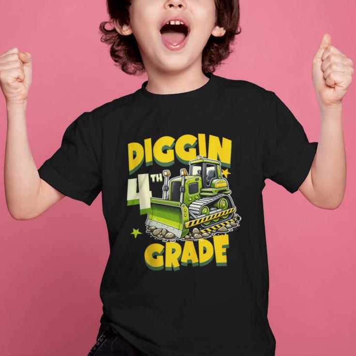 Diggin 4th Grade Bulldozer Back To School Graphic Kid T-Shirt Diggin 4th Grade Bulldozer Back To School Graphic Kid T-Shirt