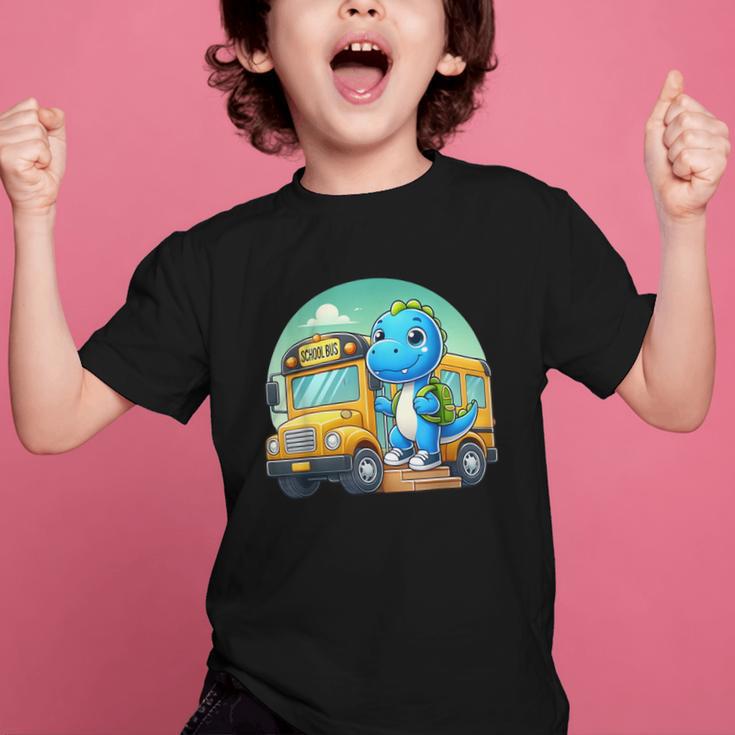 Dinosaur Kids Riding a Bus Back To School Ready To Crush Graphic Kid T-Shirt Dinosaur Kids Riding a Bus Back To School Ready To Crush Graphic Kid T-Shirt