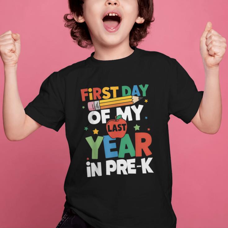 First Day Of My Last Year In Pre-k Back To School Graphic Kid T-Shirt First Day Of My Last Year In Pre-k Back To School Graphic Kid T-Shirt