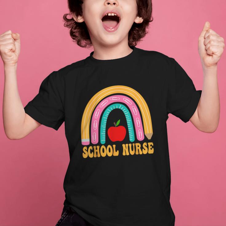 First Day Of School Nurse Back To School Rainbow Pencil Graphic Kid T-Shirt