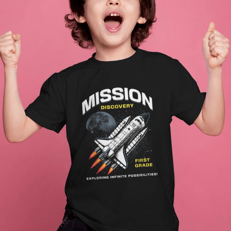 First Grade Back To School Space Rocket Astronaut Graphic Kid T-Shirt First Grade Back To School Space Rocket Astronaut Graphic Kid T-Shirt