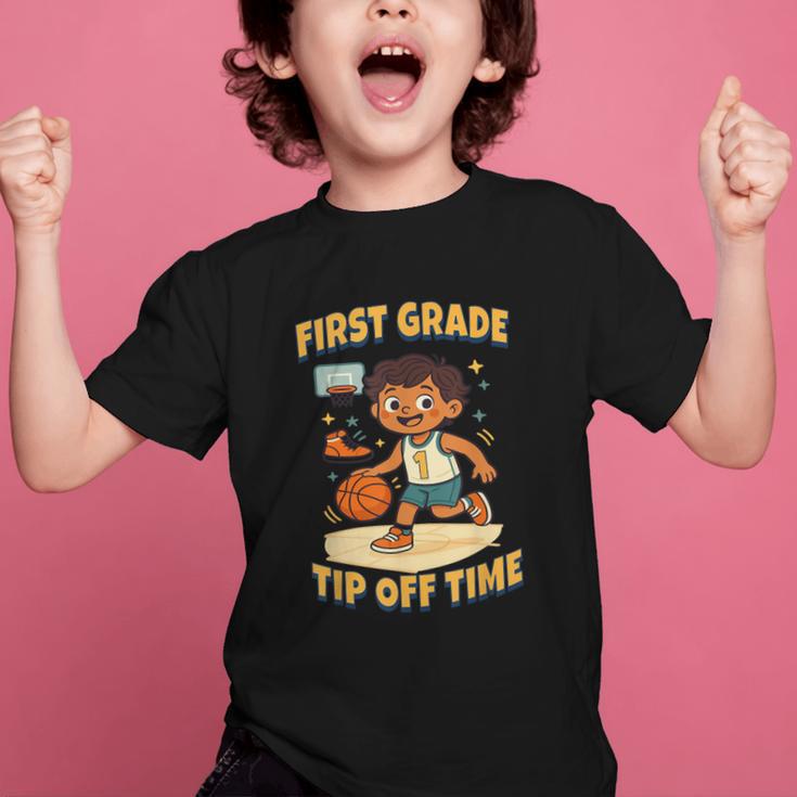 First Grade Basketball Back To School Slam Dunk Style Graphic Kid T-Shirt First Grade Basketball Back To School Slam Dunk Style Graphic Kid T-Shirt