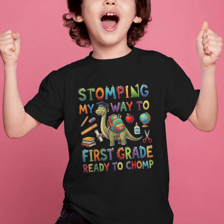 First Grade Graduation Dinosaur Dino Back To School Student Graphic Kid T-Shirt First Grade Graduation Dinosaur Dino Back To School Student Graphic Kid T-Shirt