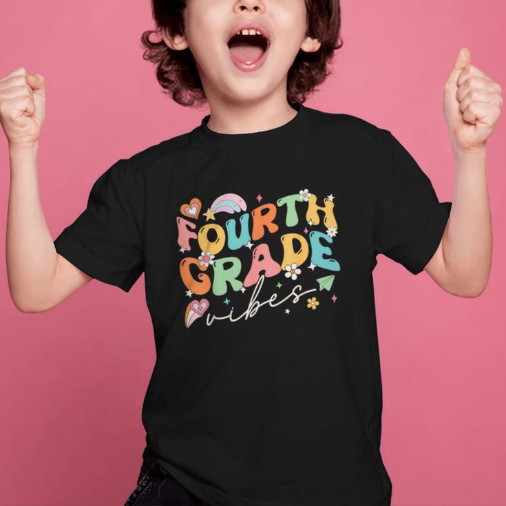 Fourth Grade Vibes 4th Grade Team Groovy Back To School Graphic Kid T-Shirt