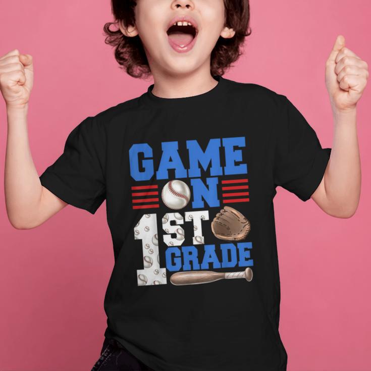 Game On First Grade Boy Baseball Back To School Graphic Kid T-Shirt Game On First Grade Boy Baseball Back To School Graphic Kid T-Shirt