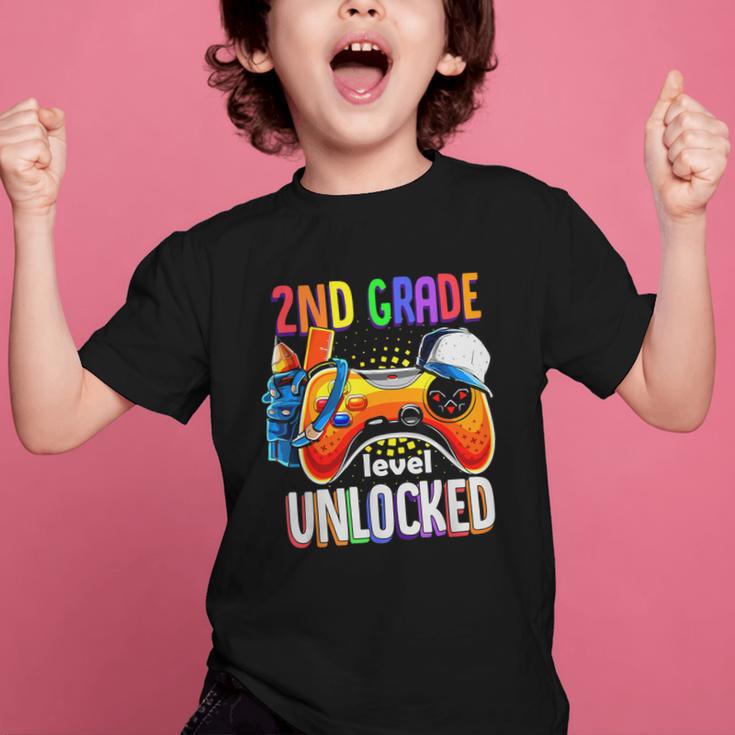 Gamer Back To School Gamepad 2nd Second Grade Level Unlocked Graphic Kid T-Shirt