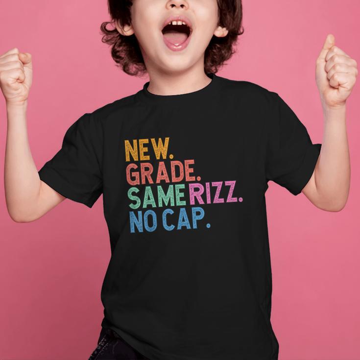 Gen Z Back To School New Grade Same Rizz No Cap Graphic Kid T-Shirt