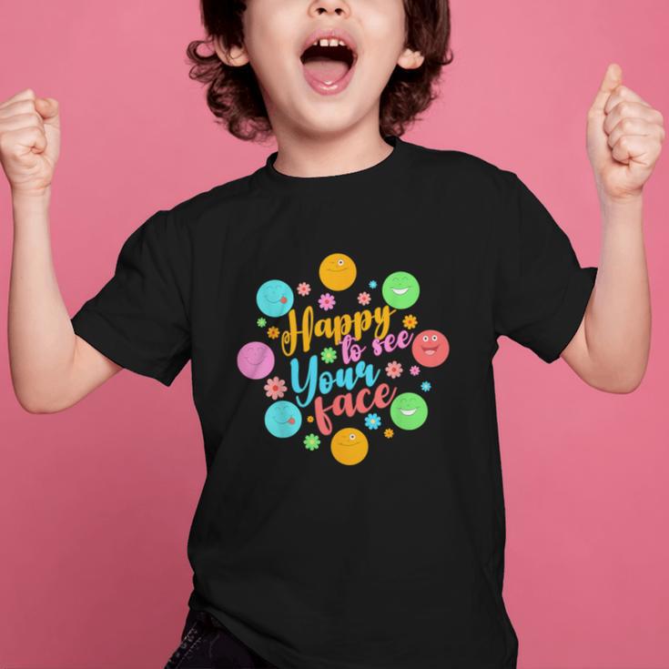 Happy To See Your Face Colorful Ball Back To School Graphic Kid T-Shirt Happy To See Your Face Colorful Ball Back To School Graphic Kid T-Shirt