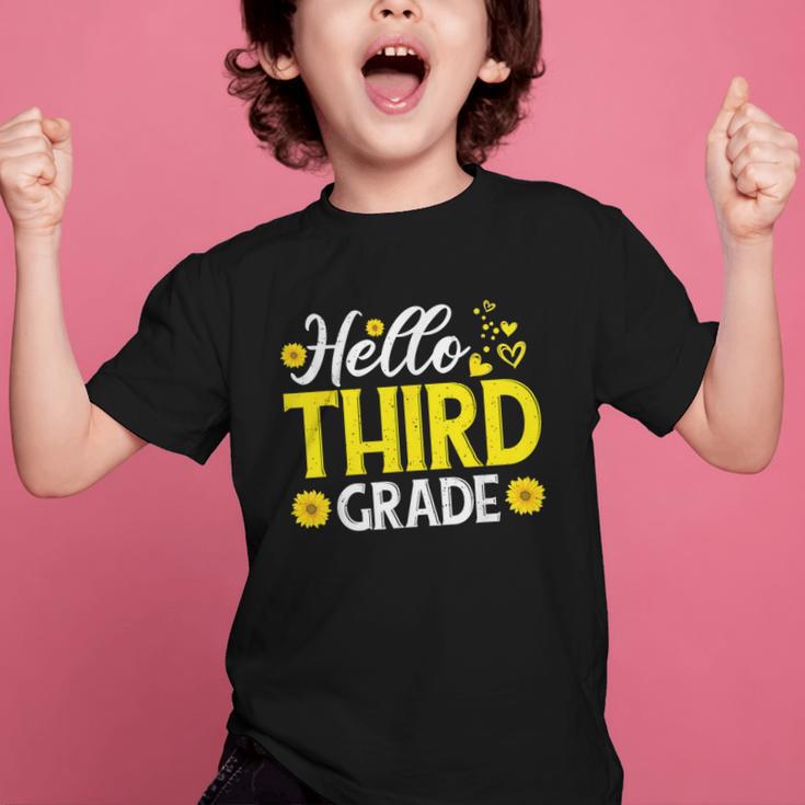 Hello Third Grade Sunflower 3rd Grade Vibes Back To School Graphic Kid T-Shirt Hello Third Grade Sunflower 3rd Grade Vibes Back To School Graphic Kid T-Shirt