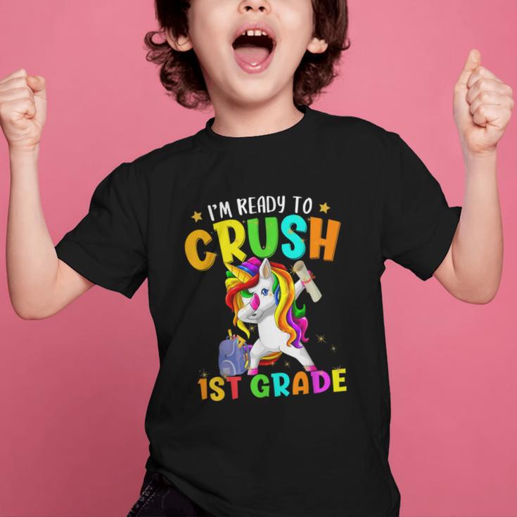 I'm Ready To Crush 1st Grade Dabbing Unicorn Back To School Graphic Kid T-Shirt I'm Ready To Crush 1st Grade Dabbing Unicorn Back To School Graphic Kid T-Shirt