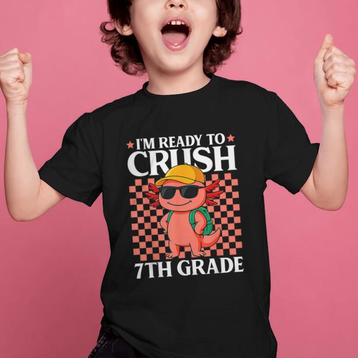 I'm Ready To Crush 7th Grade Axolotl Back To School Graphic Kid T-Shirt I'm Ready To Crush 7th Grade Axolotl Back To School Graphic Kid T-Shirt