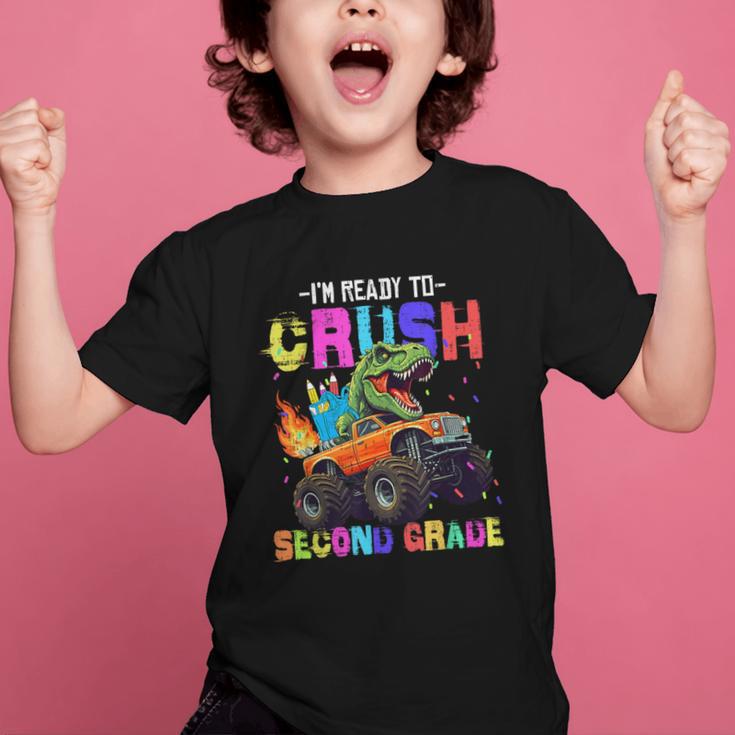 I'm Ready To Crush Second Grade Dinosaur Dino Back To School Graphic Kid T-Shirt I'm Ready To Crush Second Grade Dinosaur Dino Back To School Graphic Kid T-Shirt