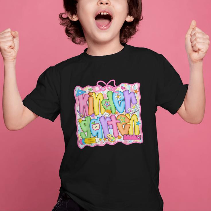 Kindergarten Coquette Bow Back To School Kinder Girl Kids Graphic Kid T-Shirt Kindergarten Coquette Bow Back To School Kinder Girl Kids Graphic Kid T-Shirt