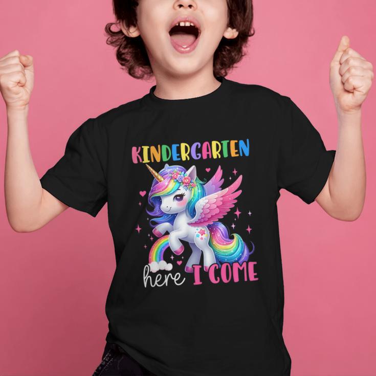 Kindergarten Here I Come Unicorn Girls Kids Back To School Graphic Kid T-Shirt Kindergarten Here I Come Unicorn Girls Kids Back To School Graphic Kid T-Shirt