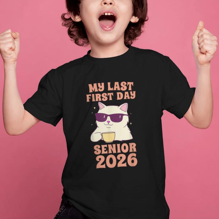 My Last First Day Senior 2026 Cat Back To School Class 2026 Graphic Kid T-Shirt My Last First Day Senior 2026 Cat Back To School Class 2026 Graphic Kid T-Shirt