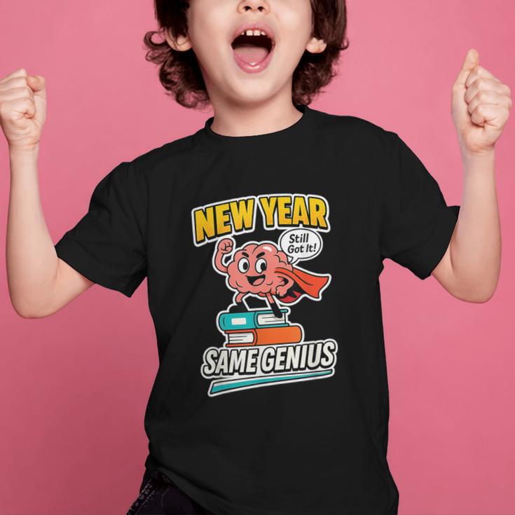 New Year Same Genius Confident Back To School Vibe Graphic Kid T-Shirt New Year Same Genius Confident Back To School Vibe Graphic Kid T-Shirt