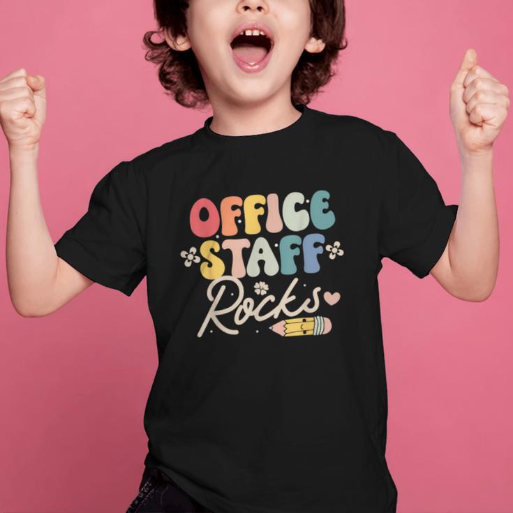 Office Staff Rocks Back To School Secretary Administrative Graphic Kid T-Shirt Office Staff Rocks Back To School Secretary Administrative Graphic Kid T-Shirt