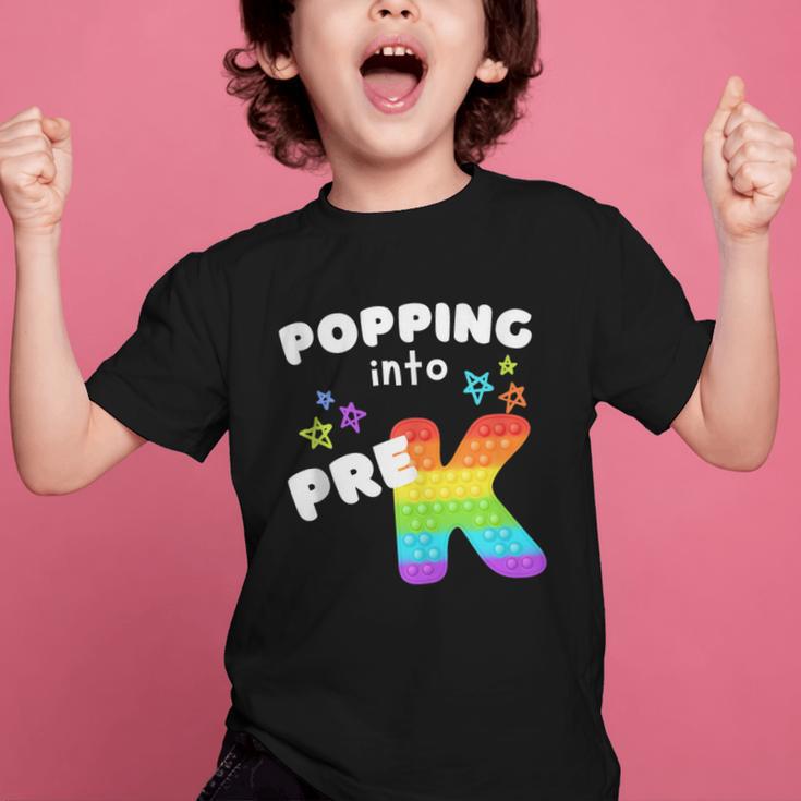 Popping Into Pre K Kid's Back To School Pop It Fidget Toy Graphic Kid T-Shirt