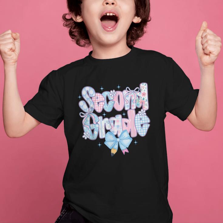 Preppy Second Grade First Day Back To School 2nd Grade Bow Graphic Kid T-Shirt Preppy Second Grade First Day Back To School 2nd Grade Bow Graphic Kid T-Shirt
