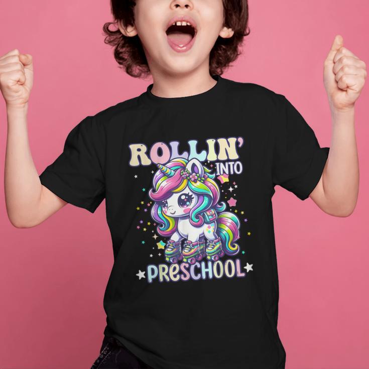 Preschool Back To School First Day Girls PreK Rollin Unicorn Graphic Kid T-Shirt Preschool Back To School First Day Girls PreK Rollin Unicorn Graphic Kid T-Shirt