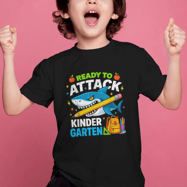 Ready To Attack Kindergarten Shark Back To School Kids Graphic Kid T-Shirt Ready To Attack Kindergarten Shark Back To School Kids Graphic Kid T-Shirt