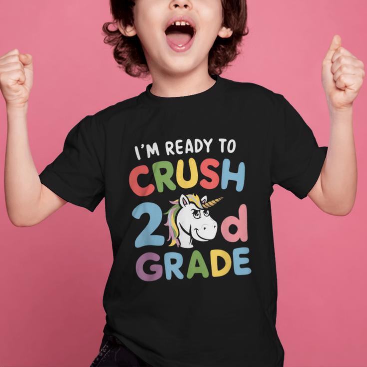 Im Ready To Crush 2nd Grade Boy Unicorn Back To School Graphic Kid T-Shirt Im Ready To Crush 2nd Grade Boy Unicorn Back To School Graphic Kid T-Shirt