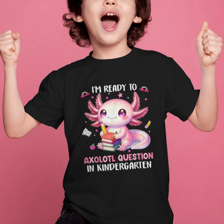 Ready To Kindergarten Axolotl Questions Back To School Girls Graphic Kid T-Shirt Ready To Kindergarten Axolotl Questions Back To School Girls Graphic Kid T-Shirt