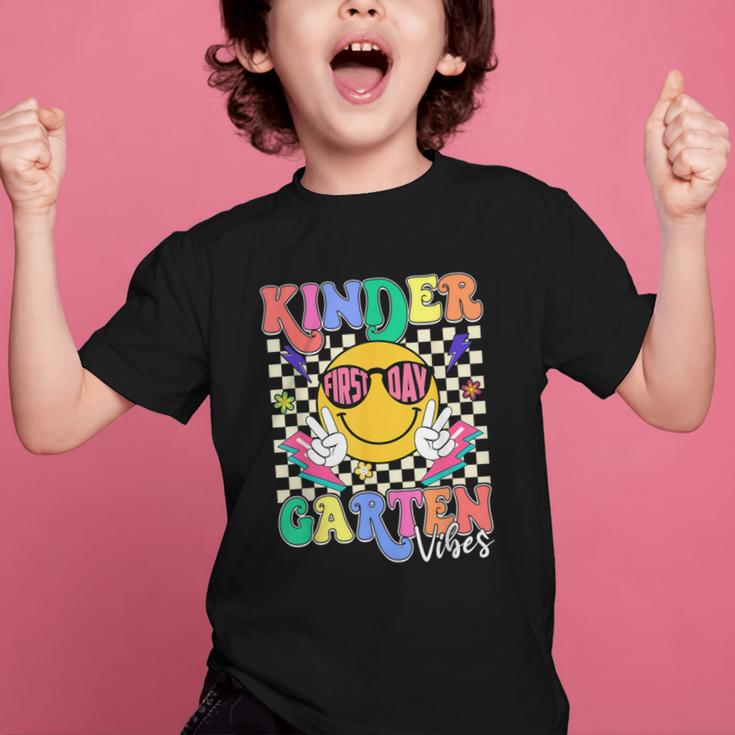 Retro Groovy Kinder Garten Vibes Smile Team Back To School Graphic Kid T-Shirt Retro Groovy Kinder Garten Vibes Smile Team Back To School Graphic Kid T-Shirt