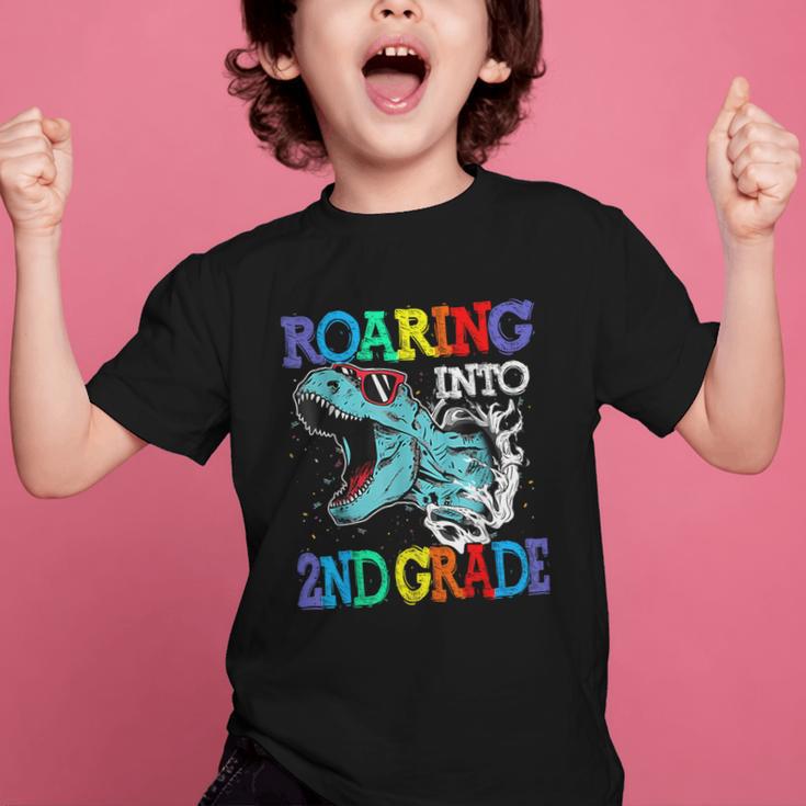 Roaring Into 2Nd Grade DinosaurRex Back To School Graphic Kid T-Shirt Roaring Into 2Nd Grade DinosaurRex Back To School Graphic Kid T-Shirt