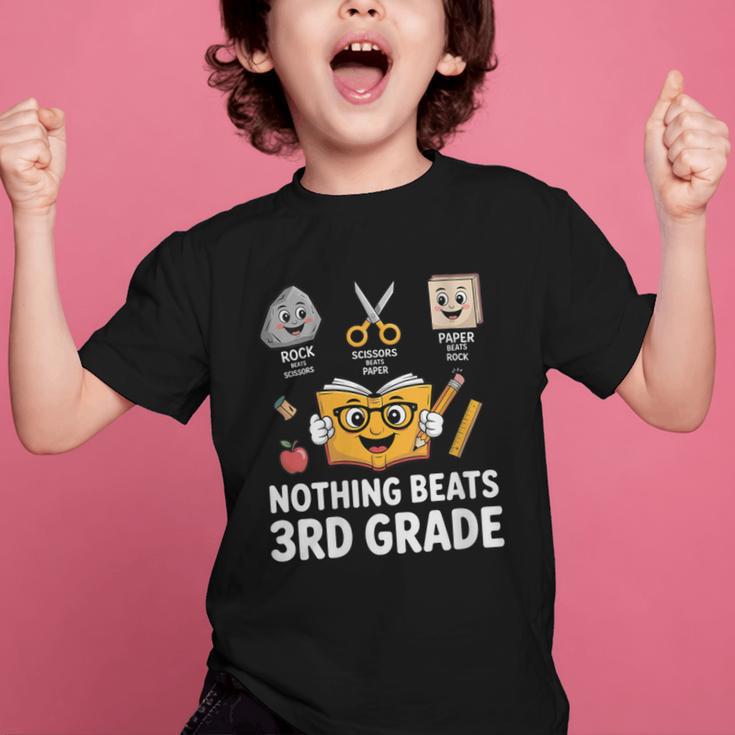 Rock Scissor Paper Nothing Beats 3rd Grade Back To School Graphic Kid T-Shirt Rock Scissor Paper Nothing Beats 3rd Grade Back To School Graphic Kid T-Shirt