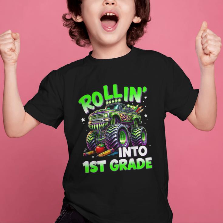 Rollin' Into 1st Grade Monster Truck Back To School Boys Graphic Kid T-Shirt Rollin' Into 1st Grade Monster Truck Back To School Boys Graphic Kid T-Shirt
