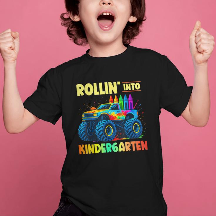 Rollin' Into Kindergarten Monster Car Back To School Boys Graphic Kid T-Shirt Rollin' Into Kindergarten Monster Car Back To School Boys Graphic Kid T-Shirt