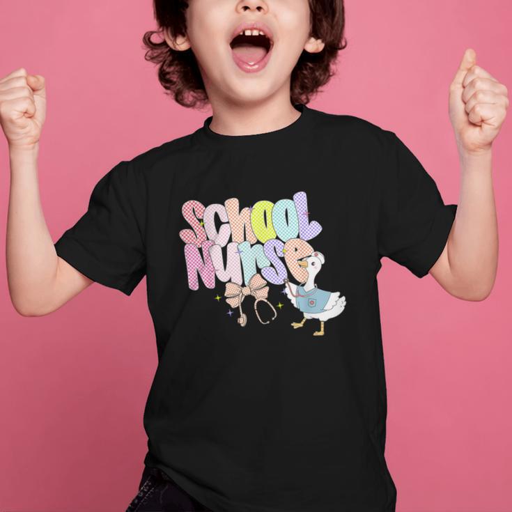 School Nurse Back To School Silly School Nurse Goose Graphic Kid T-Shirt
