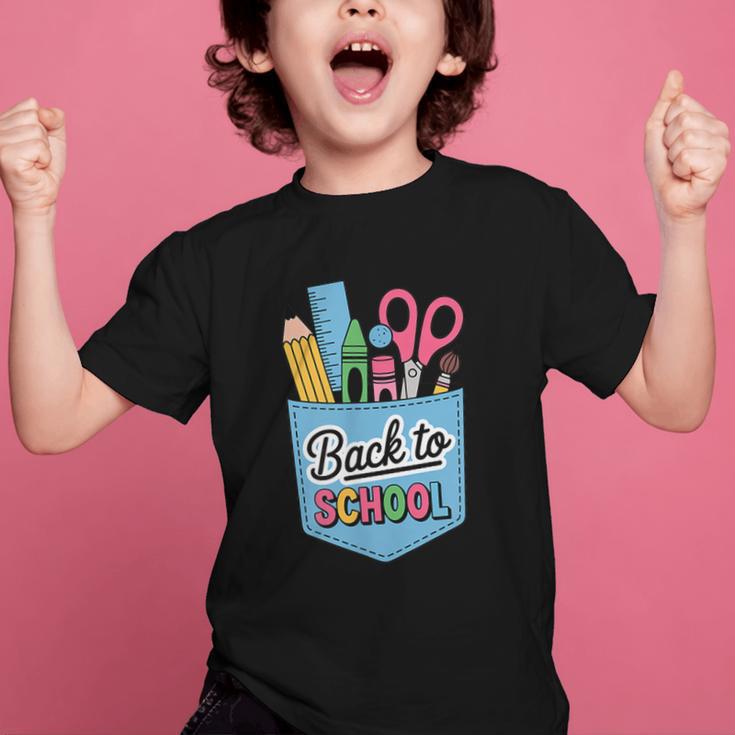 School Supplies In Pocket Back To School Boys Girls Graphic Kid T-Shirt