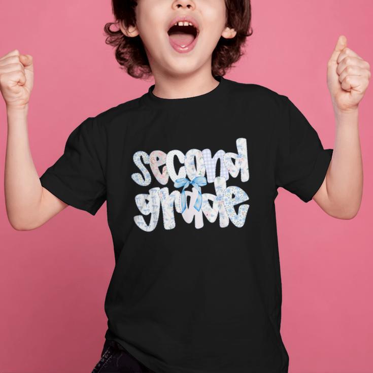 Second Grade Student Back To School Pastel Floral Bow Graphic Kid T-Shirt Second Grade Student Back To School Pastel Floral Bow Graphic Kid T-Shirt