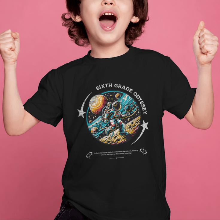 Sixth Grade Back To School Space Rocket Astronaut Graphic Kid T-Shirt