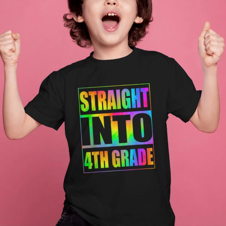 Straight Into 4th Grade Fourth Grade Back To School Graphic Kid T-Shirt