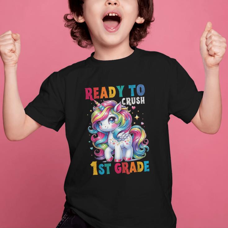 Student Unicorn Ready Back To School Crush 1st Grade Girls Graphic Kid T-Shirt Student Unicorn Ready Back To School Crush 1st Grade Girls Graphic Kid T-Shirt