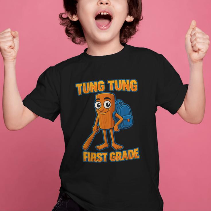 Tung Tung Sahur First Grade Italian Brainrot Back To School Graphic Kid T-Shirt Tung Tung Sahur First Grade Italian Brainrot Back To School Graphic Kid T-Shirt